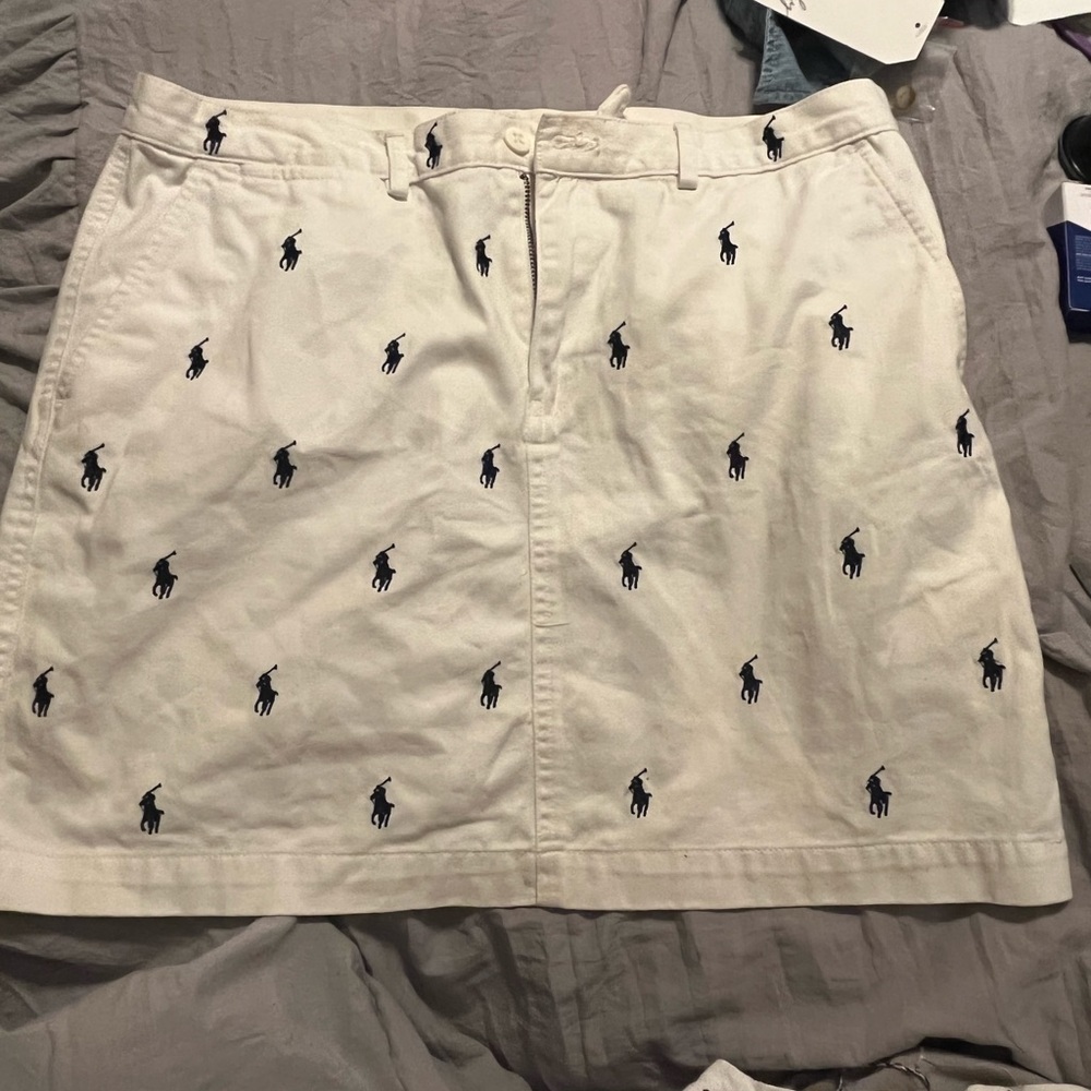 Womens Ralph Lauren white/navy skirt